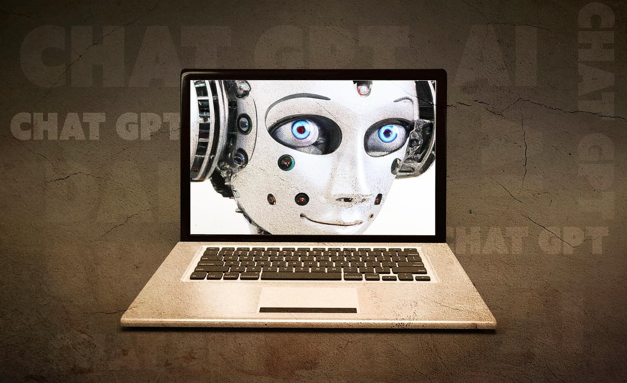 Ilustração de IA em laptop representando criação multimodal no Google Flow