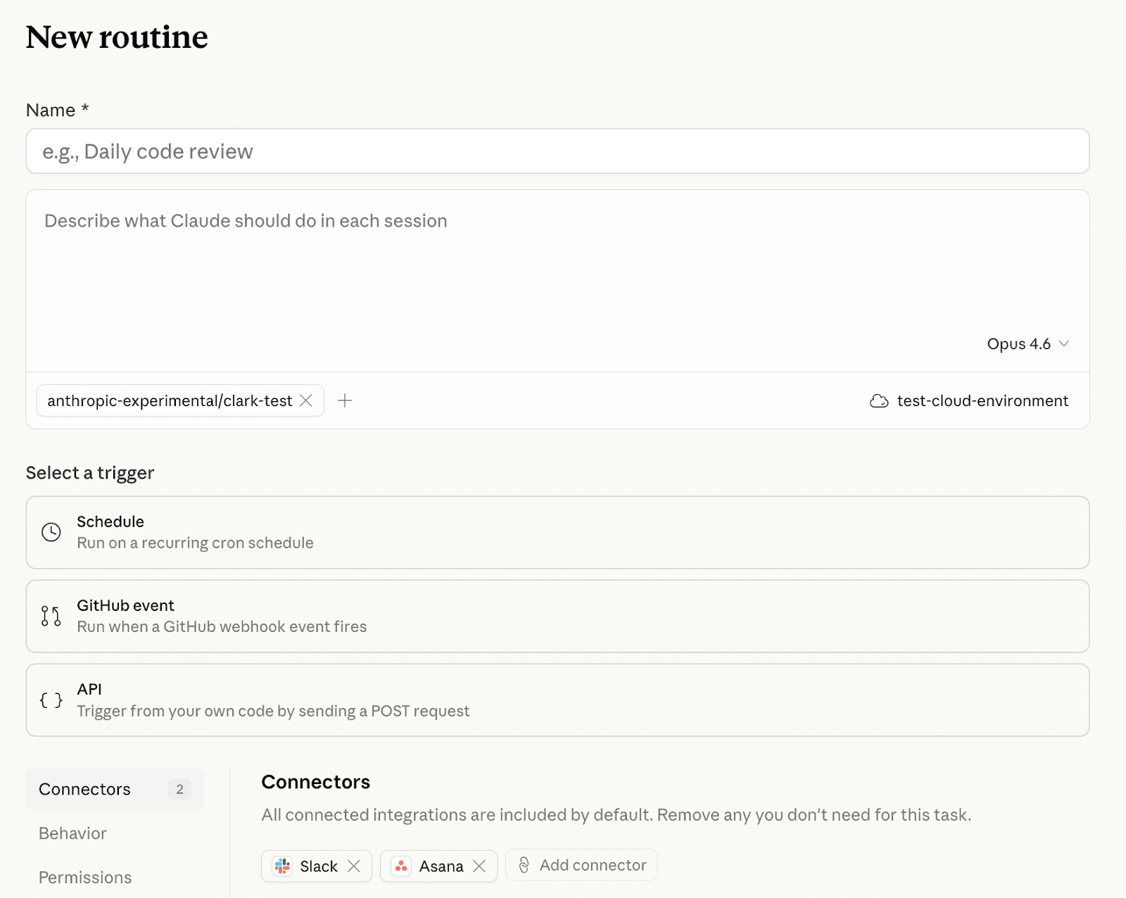 Ilustração oficial do Claude Code destacando rotinas e automação