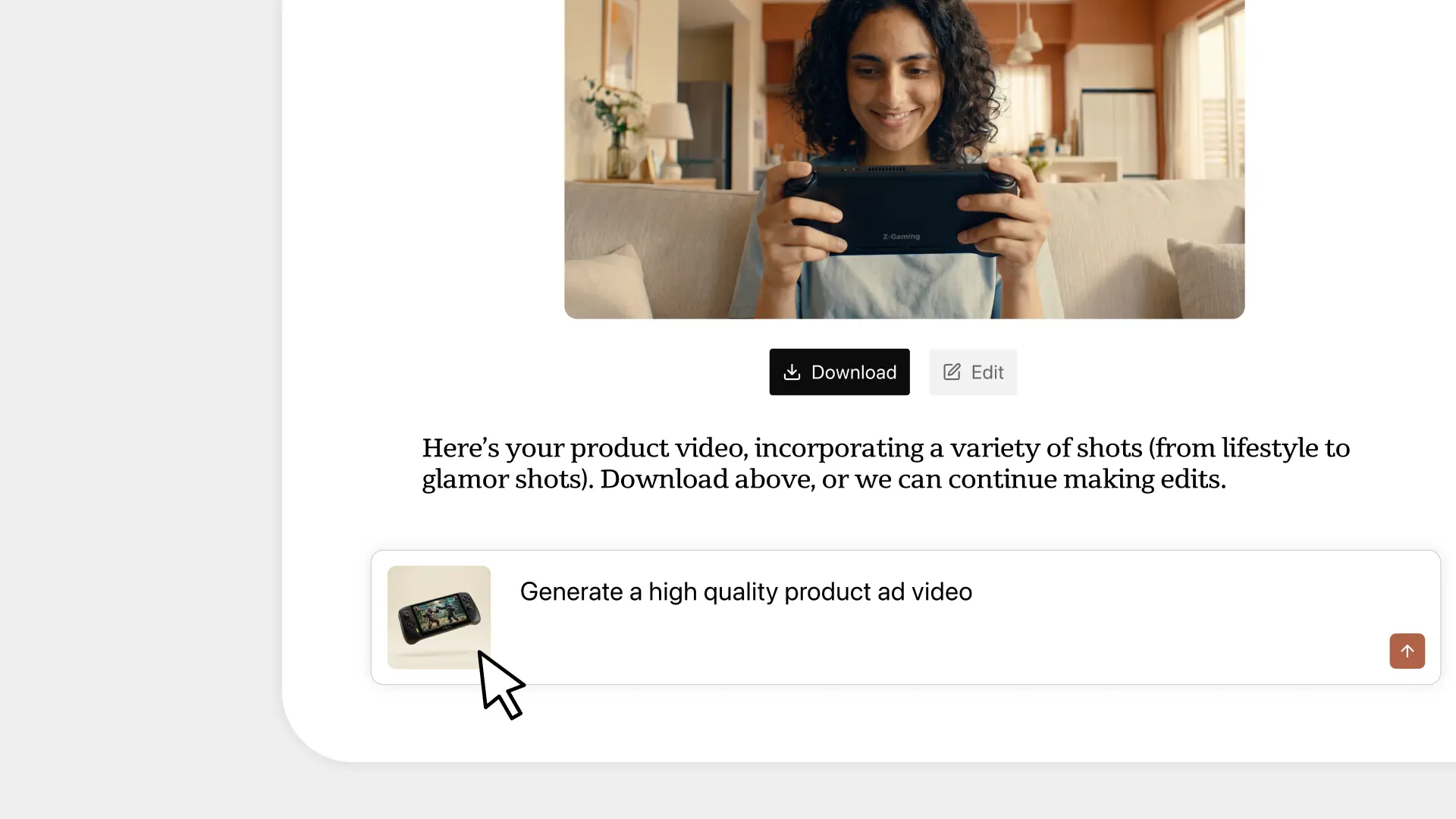 Interface de agente com geração de vídeo e imagem usando Runway MCP