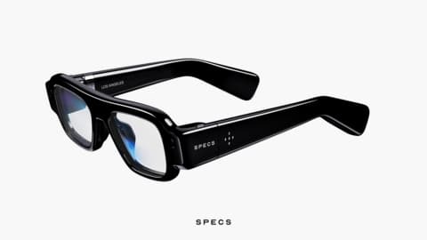 Óculos AR SPECS em visão 3,4 com armação preta e lentes com reflexo azulado