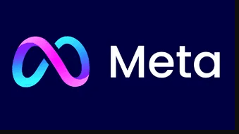 Logo da Meta em fundo azul