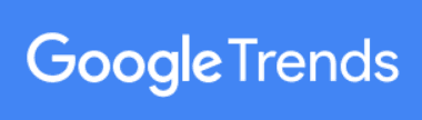 Logo do Google Trends em fundo azul