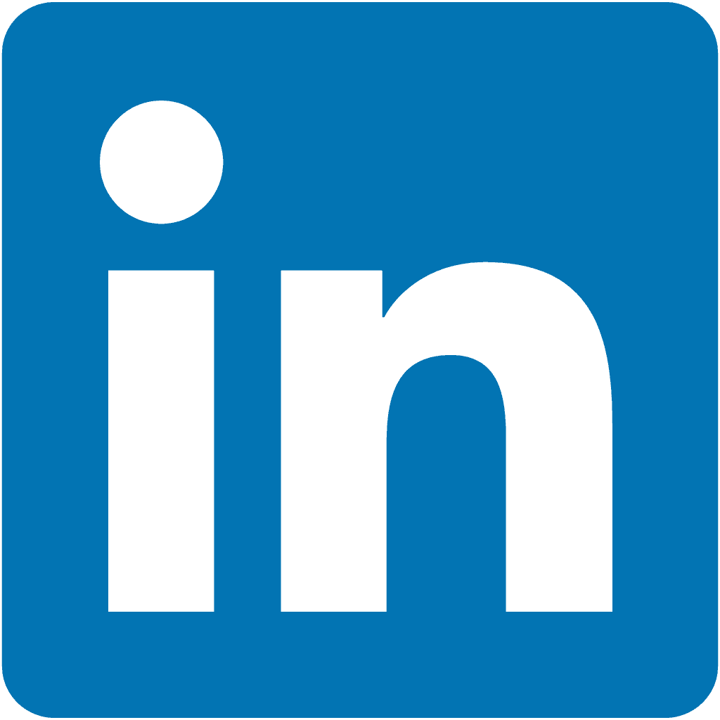 Logotipo do LinkedIn em fundo azul