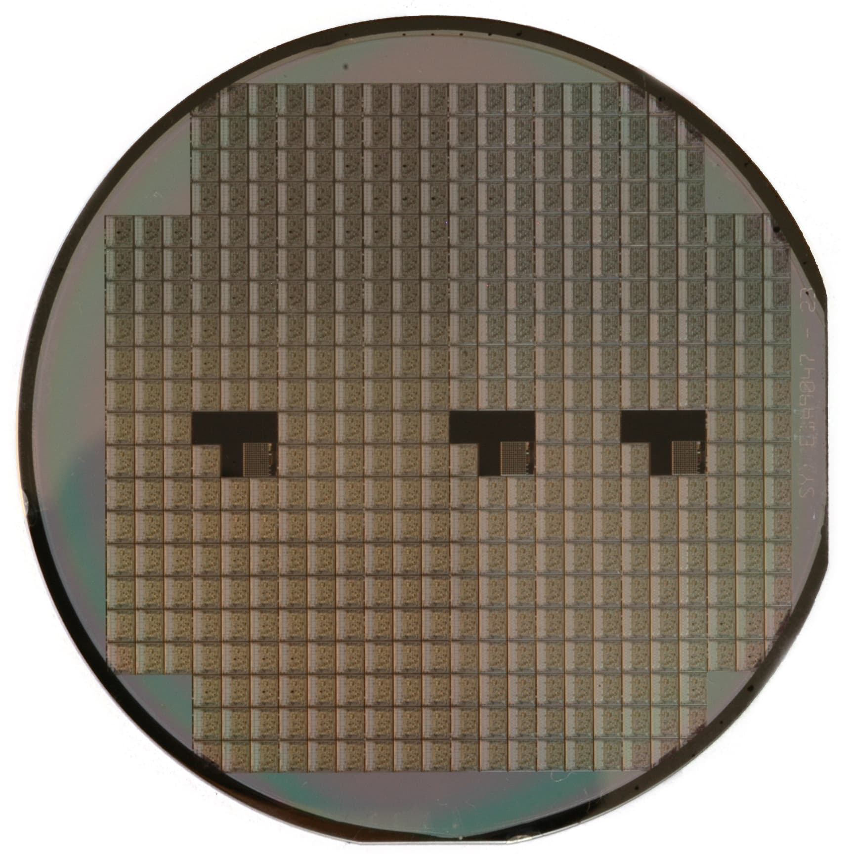 Wafer de silício visto de cima, base para chips 3D