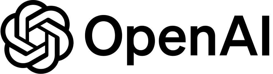 Logo da OpenAI em preto sobre fundo branco