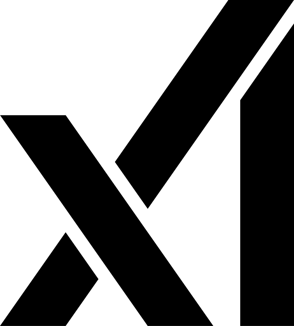 Logotipo da xAI em fundo preto