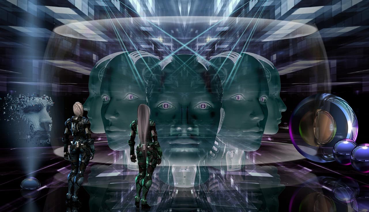 Conceito visual futurista representando inteligência artificial