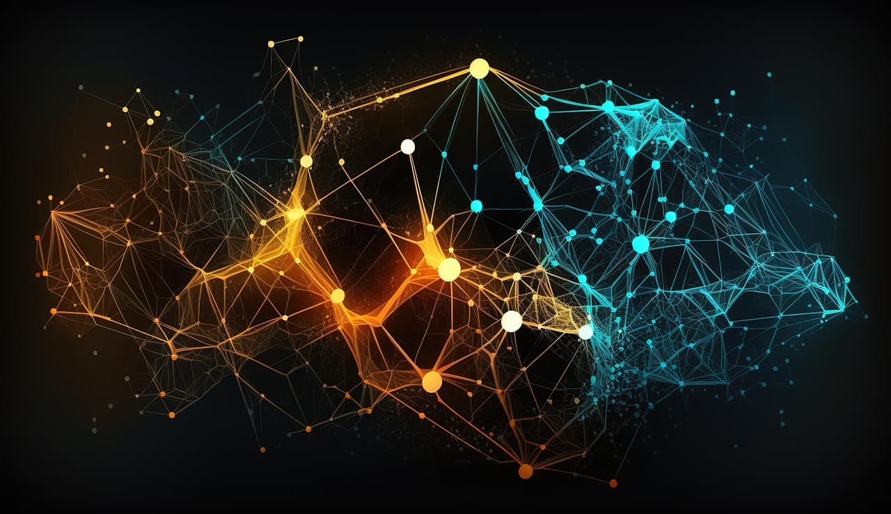 Rede neural abstrata ilustrando representações internas semelhantes a emoções