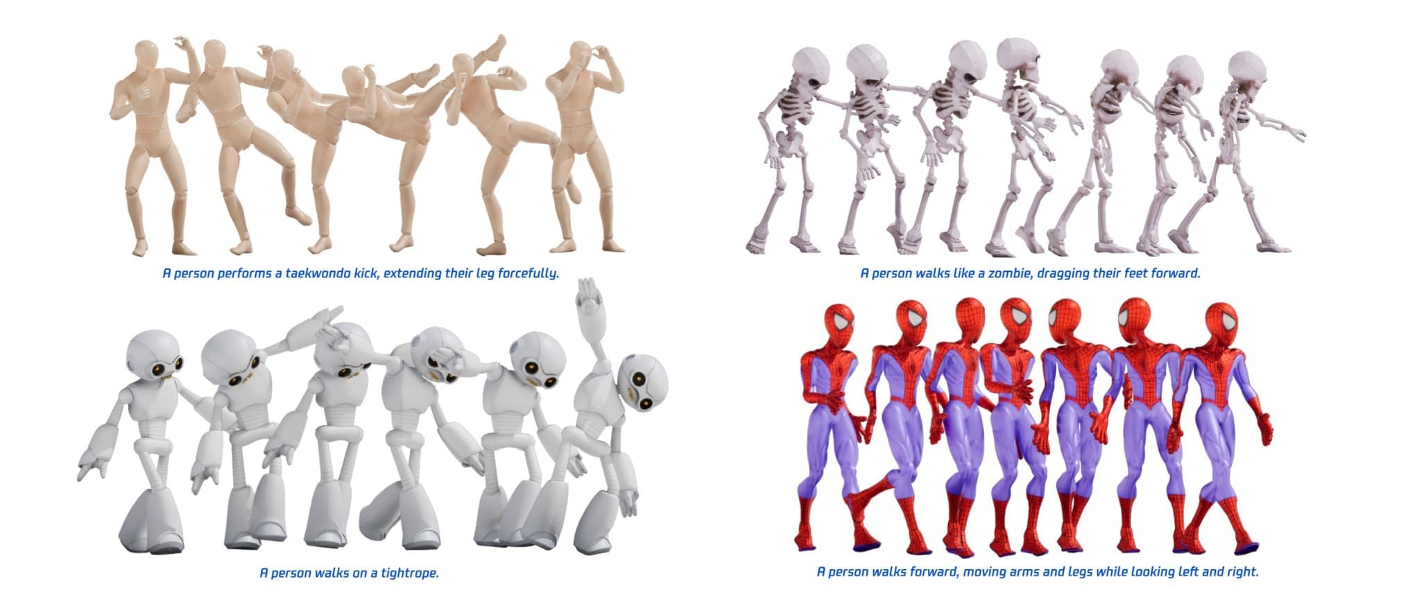 Teaser oficial do HY-Motion 1.0 mostrando exemplos de movimentos gerados