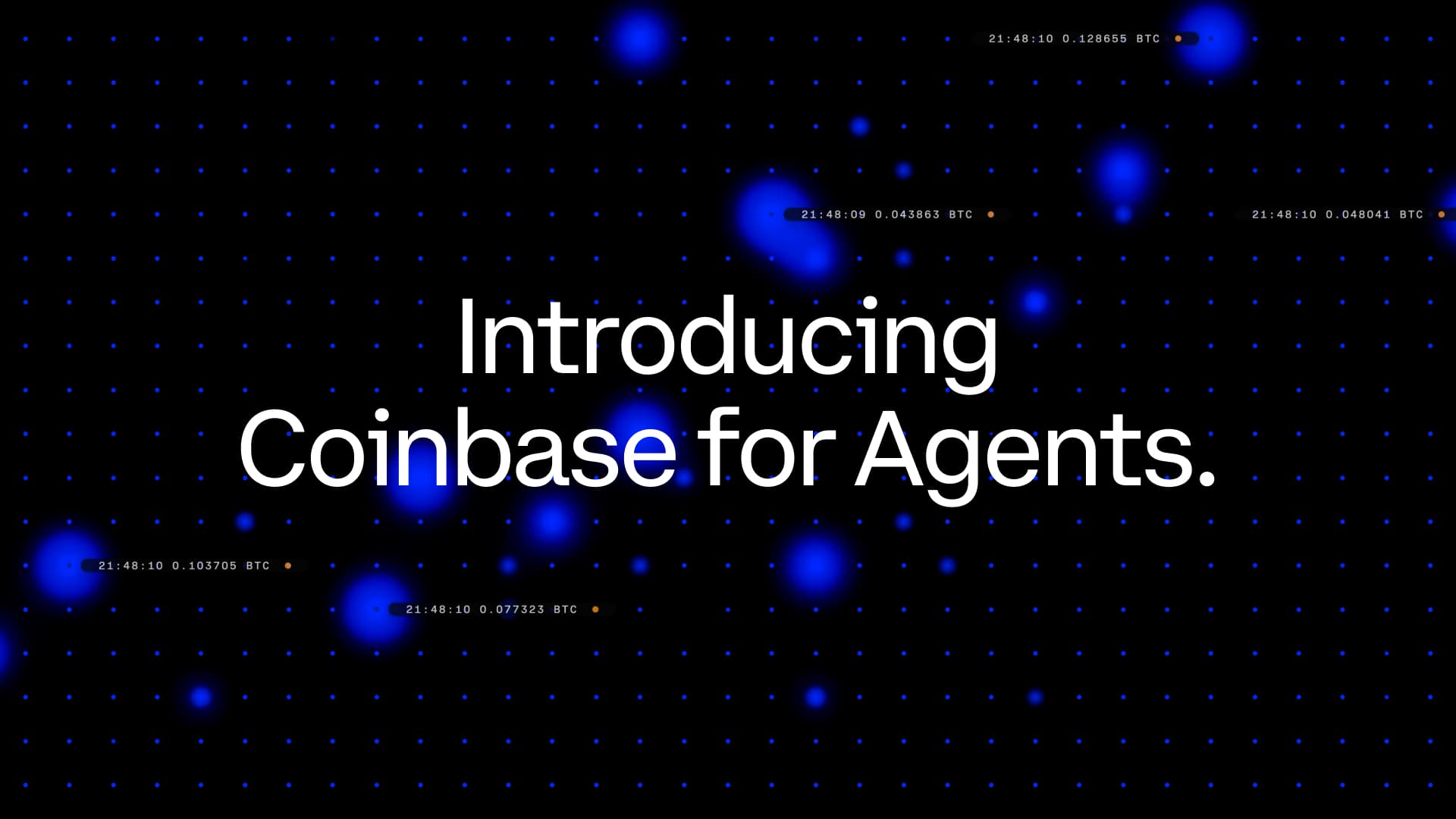 Visual do anúncio do Coinbase for Agents