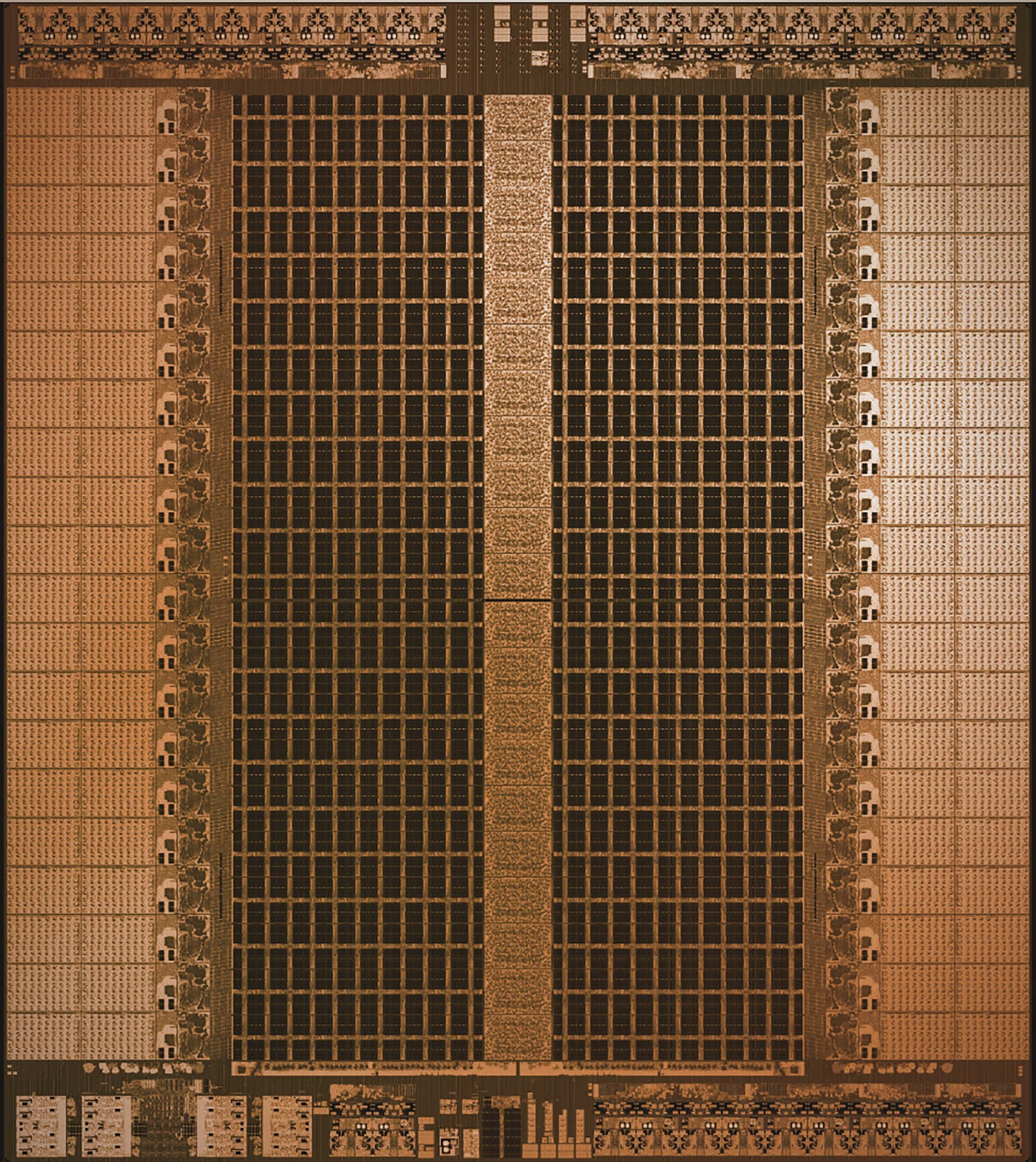Die shot do LPU v1 da Groq, chip focado em inferência de IA