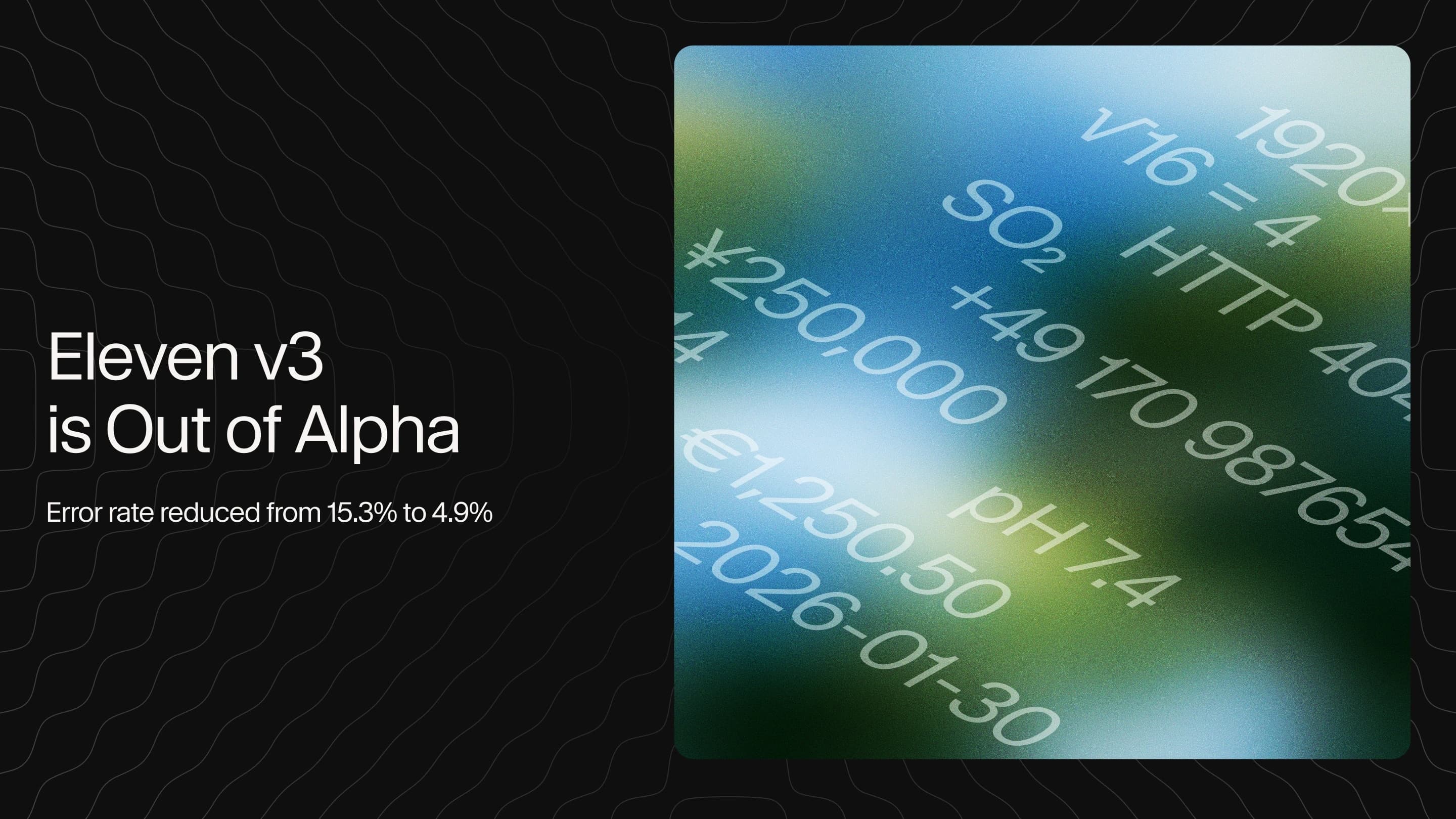 Arte oficial do Eleven v3 destacando redução de erro e disponibilidade geral