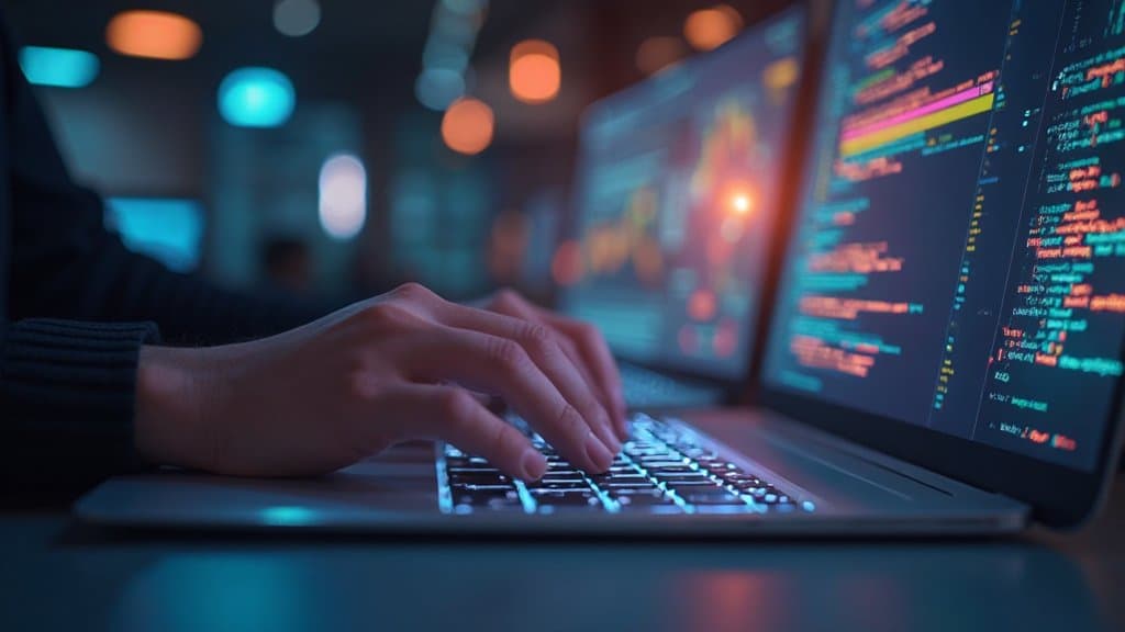 Ilustração de IA com foco em codificação e ferramentas