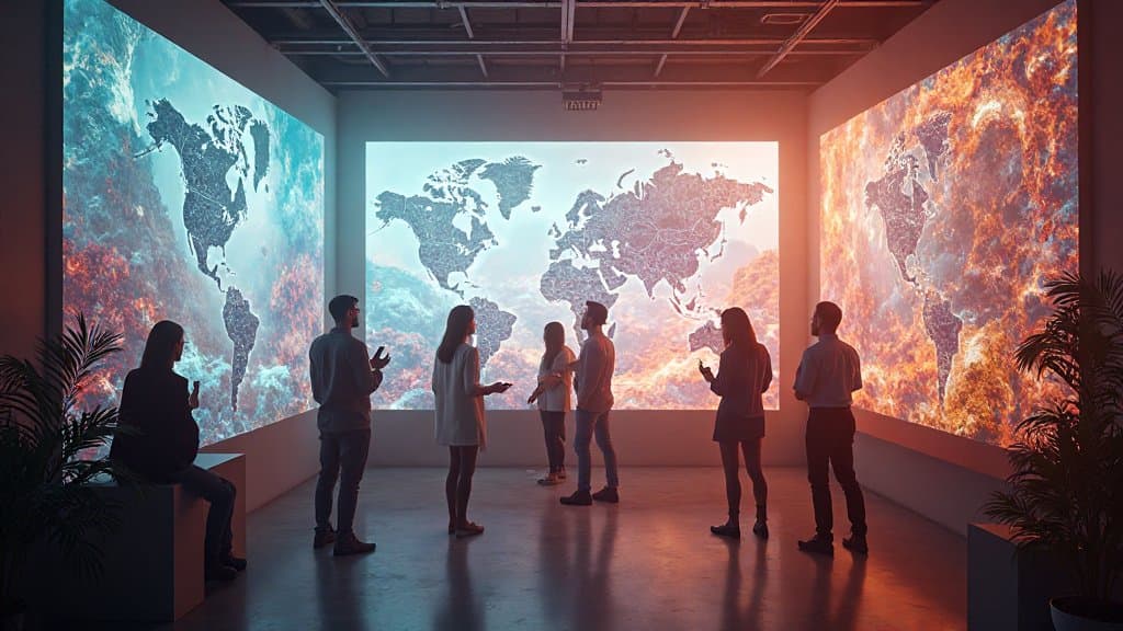 Cena 3D gerada por world model do Marble, com sofá e iluminação realista