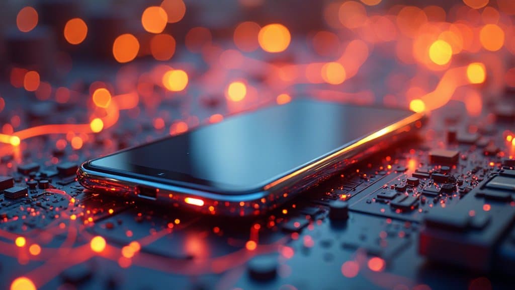 Fundo futurista abstrato em tons de azul representando tecnologia de IA