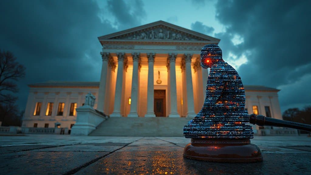 Fachada da Suprema Corte dos Estados Unidos sob céu azul