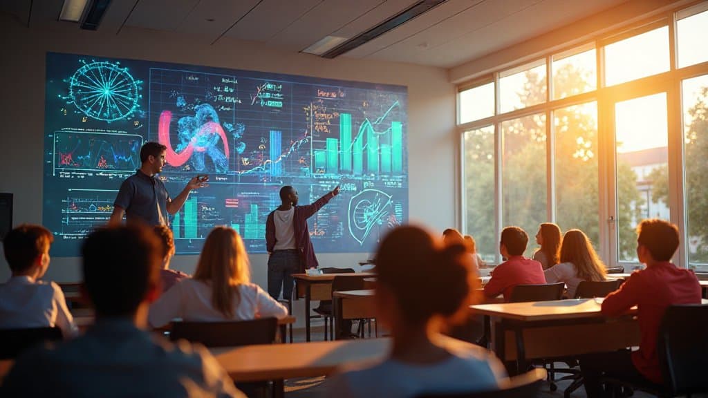 Imagem conceitual com tipografia sobre tecnologia e IA