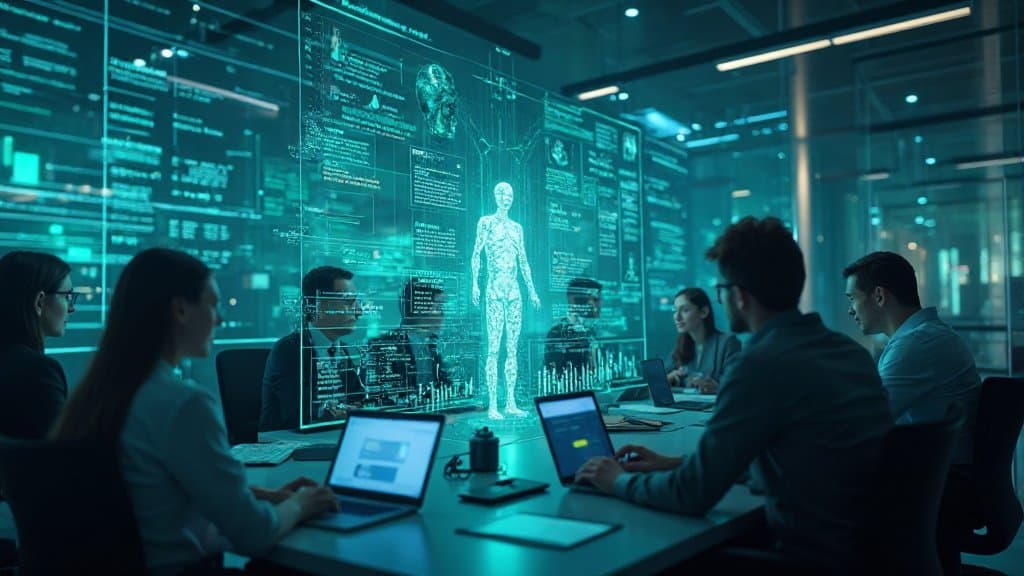 Conceito visual de agentes de IA corporativos com foco em Nvidia NemoClaw