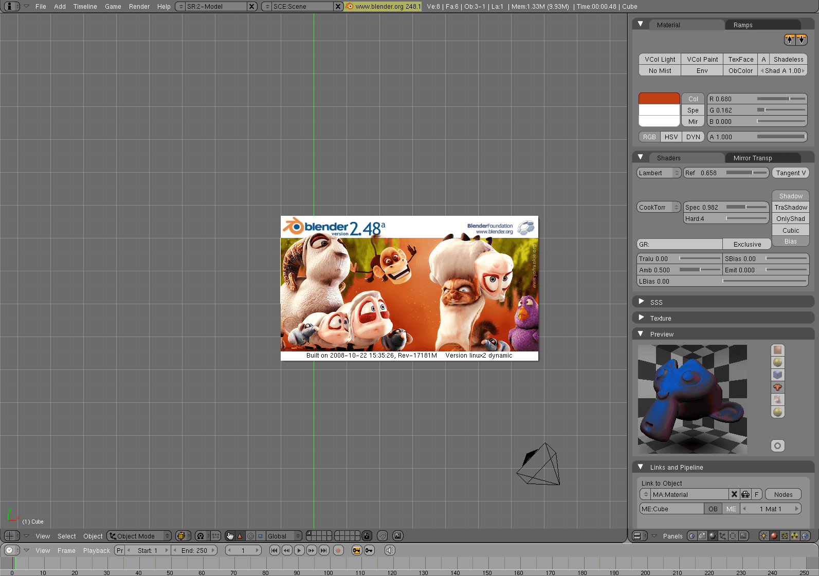 Captura de tela do Blender exibindo interface típica de CAD