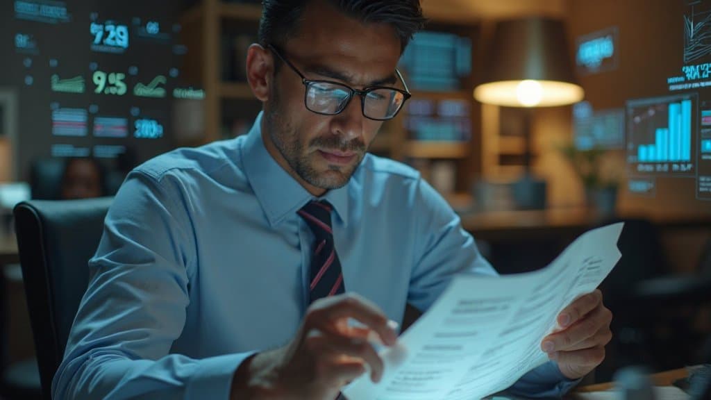 Conceito visual do recurso Computer for Taxes, fundo tecnológico em azul