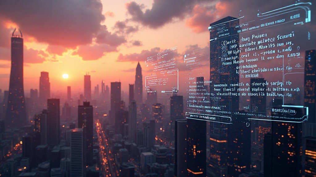 Ilustração conceitual de IA generativa com foco em texto e conhecimento de mundo