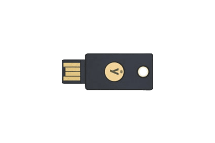 YubiKey 5 NFC vista frontal, chave de segurança compatível com FIDO2