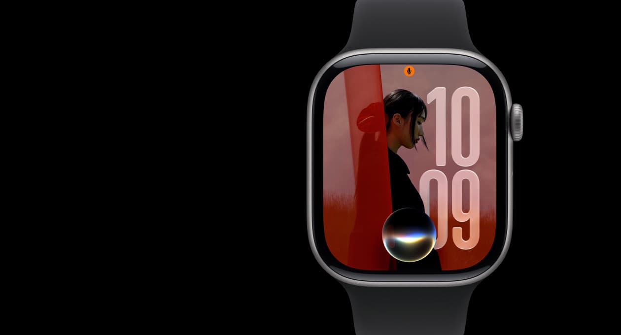 Apple Watch com a Siri AI ativa na tela, destaque do watchOS 27