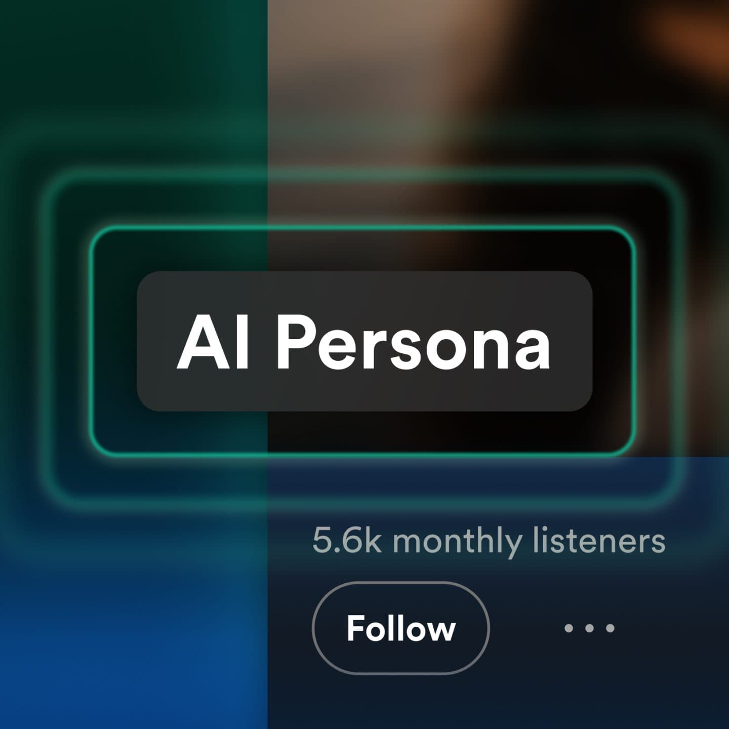 Interface do Spotify exibindo o selo AI Persona em um perfil de artista
