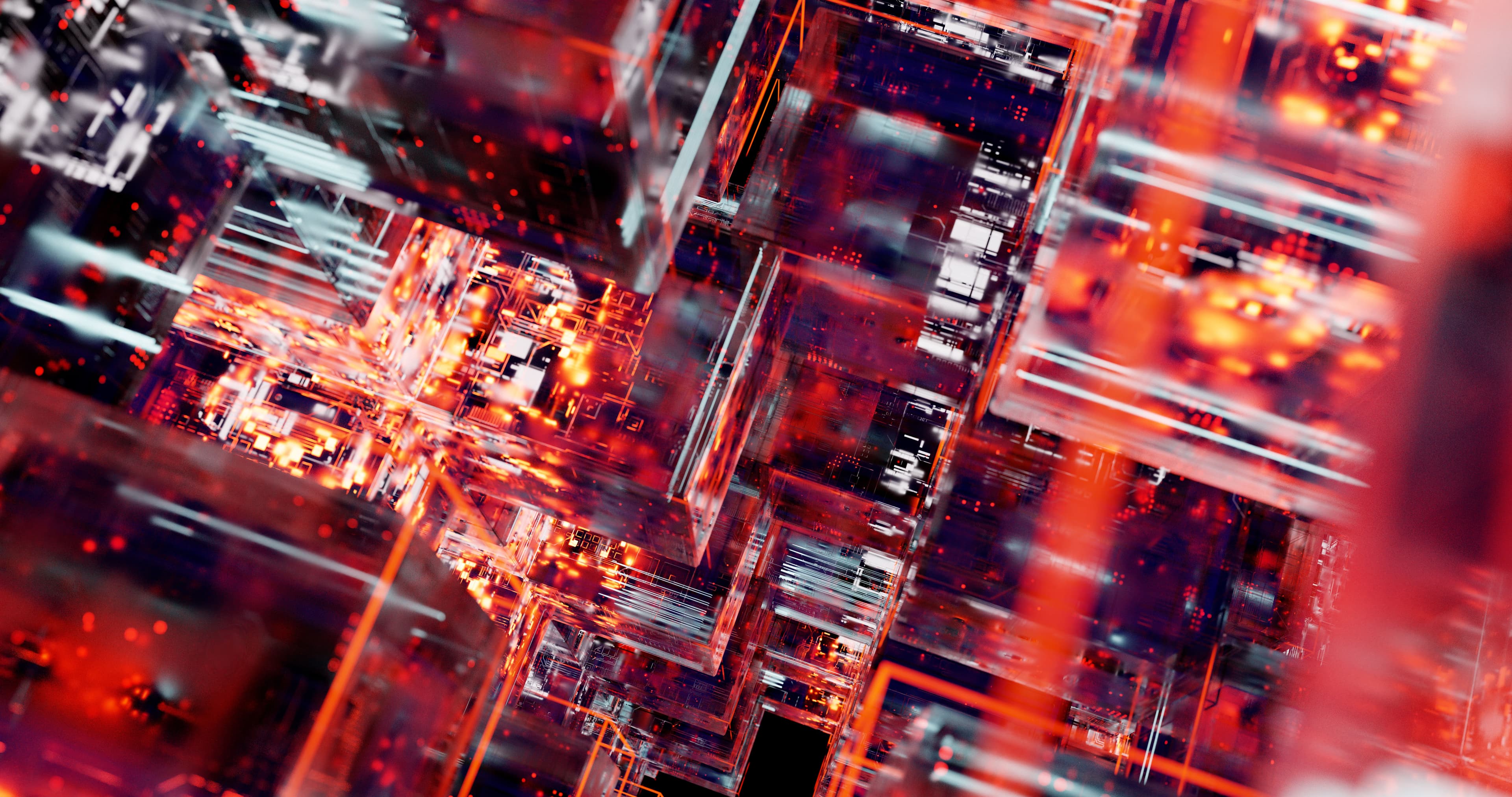 Arte abstrata de circuito representando tecnologia e IA