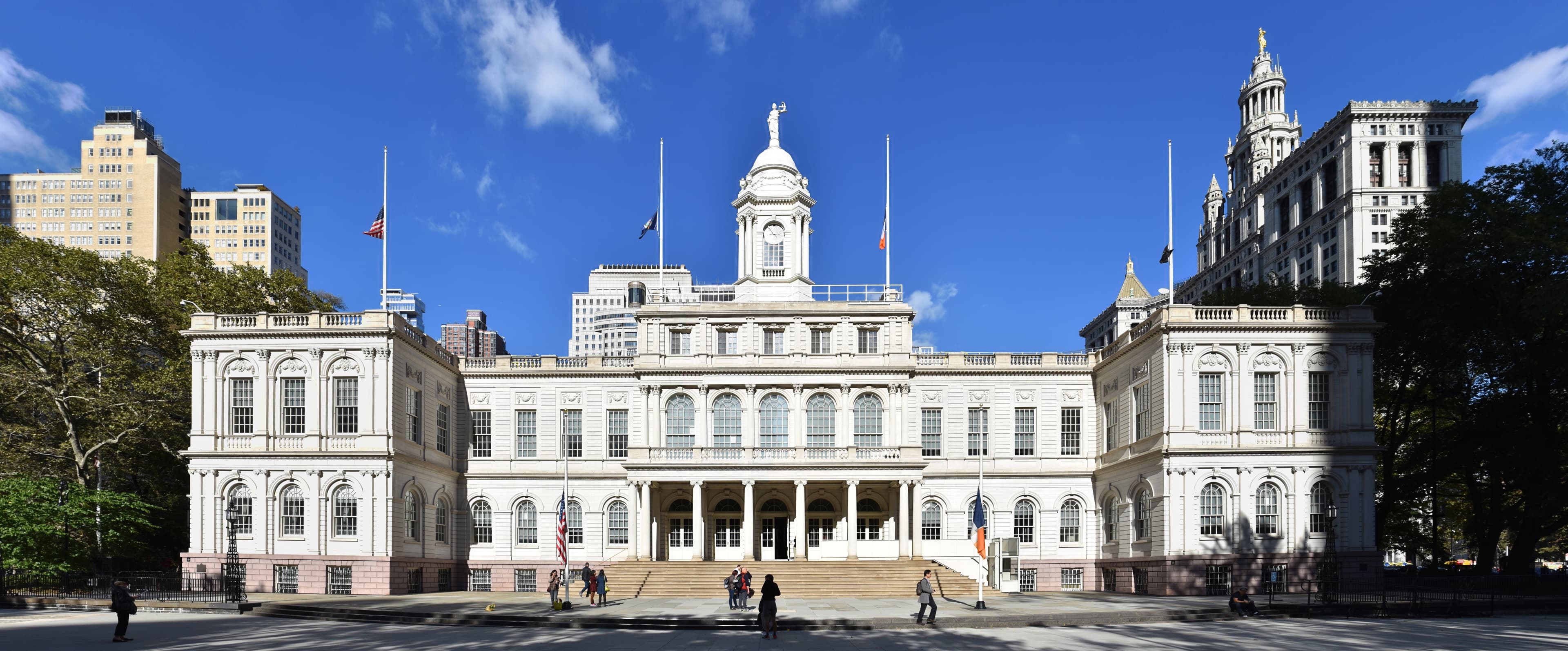 Fachada da New York City Hall, sede do governo municipal