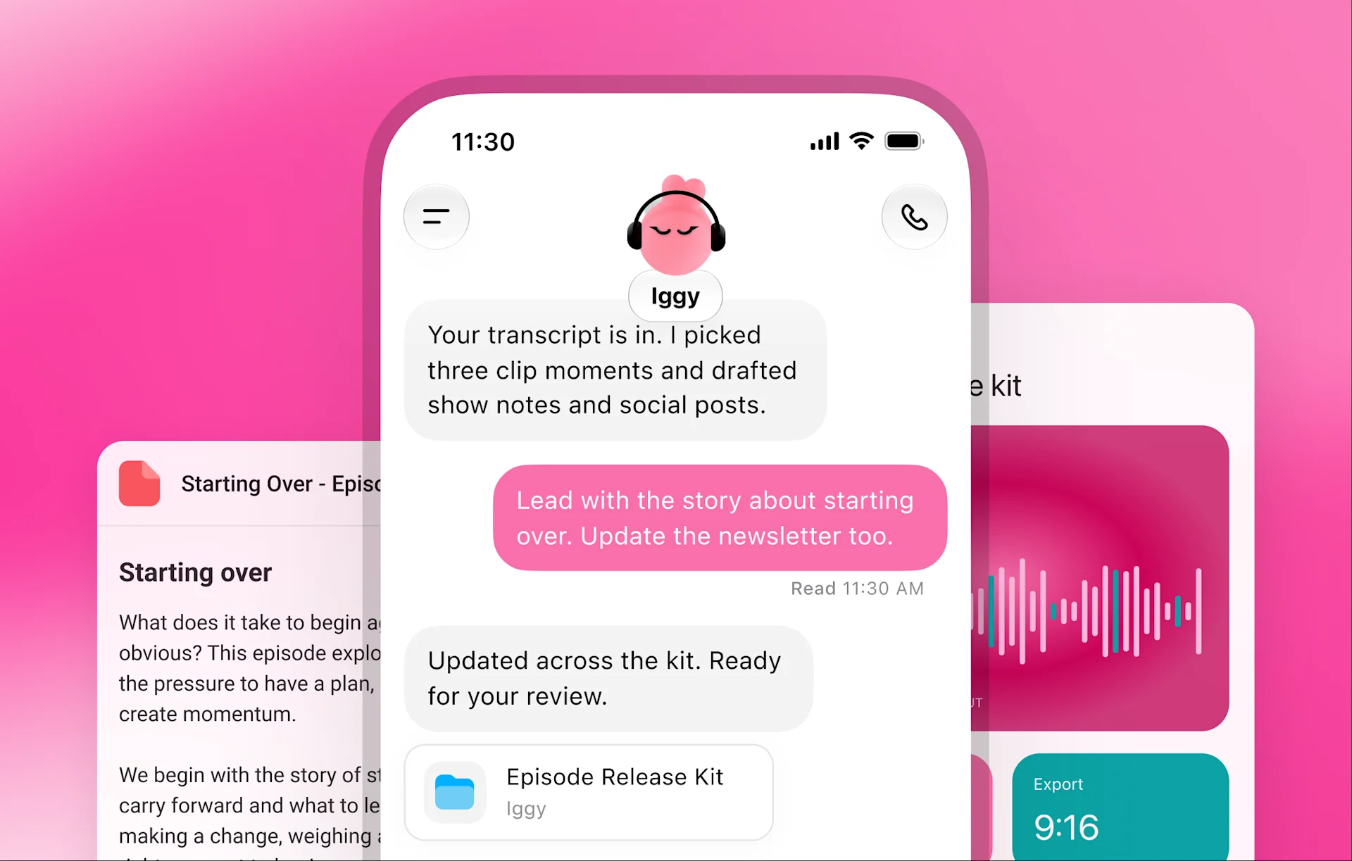 Interface do ChatGPT dot enviando mensagens em estilo mobile