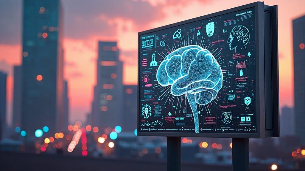 Arte genérica de inteligência artificial em fundo escuro