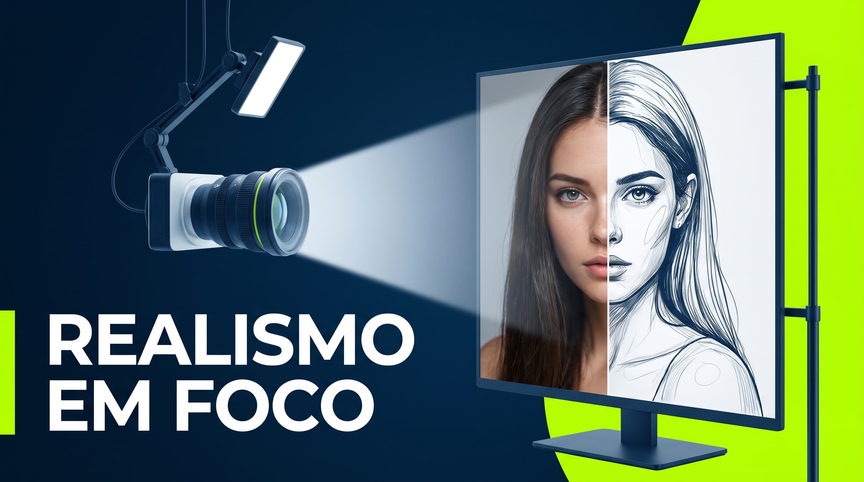 Iluminação e lente no prompt de imagem: o vocabulário que separa a foto realista do desenho de IA (2026)