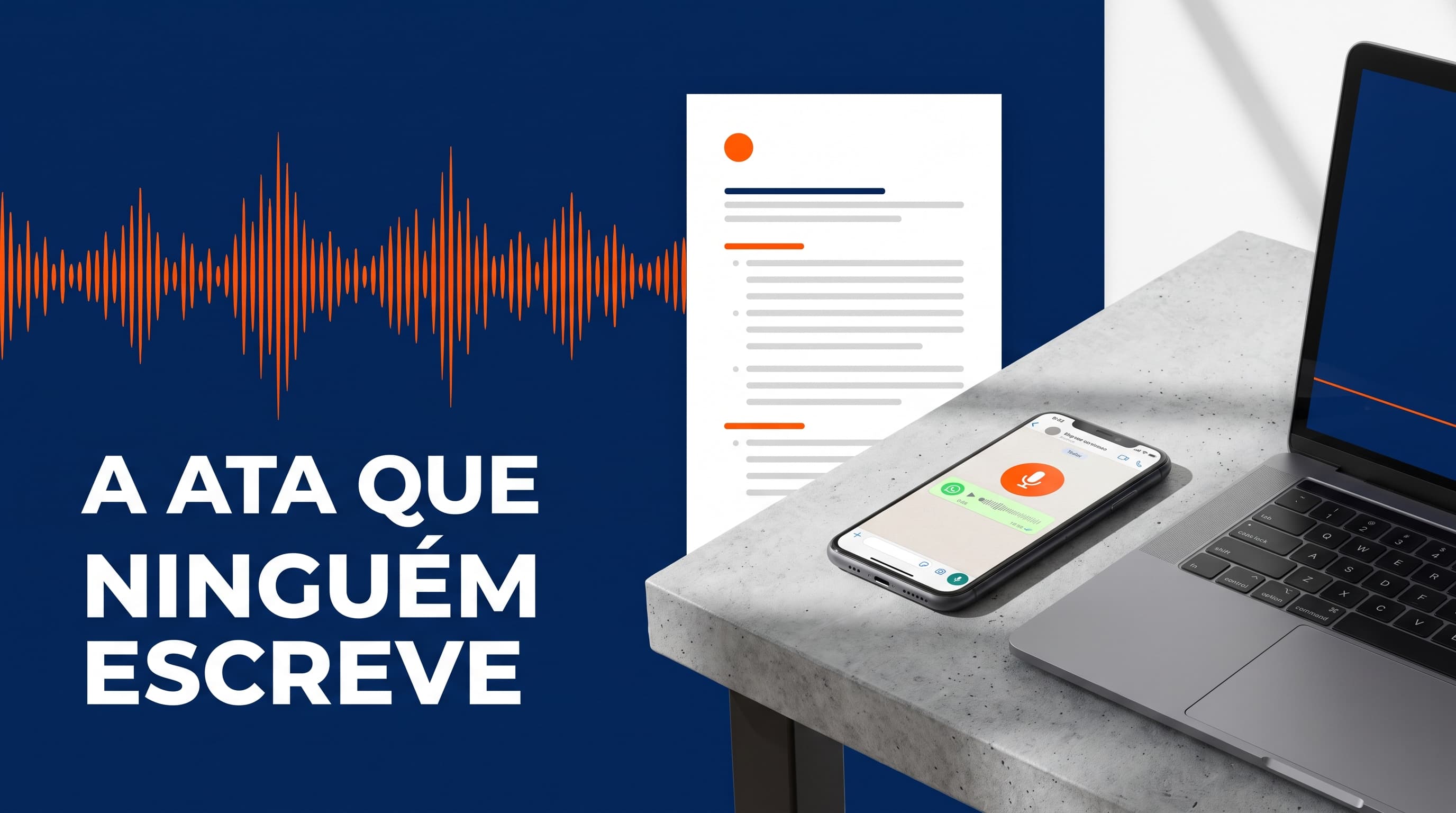 IA para transcrever áudio de WhatsApp e reunião: a ata que ninguém escreve