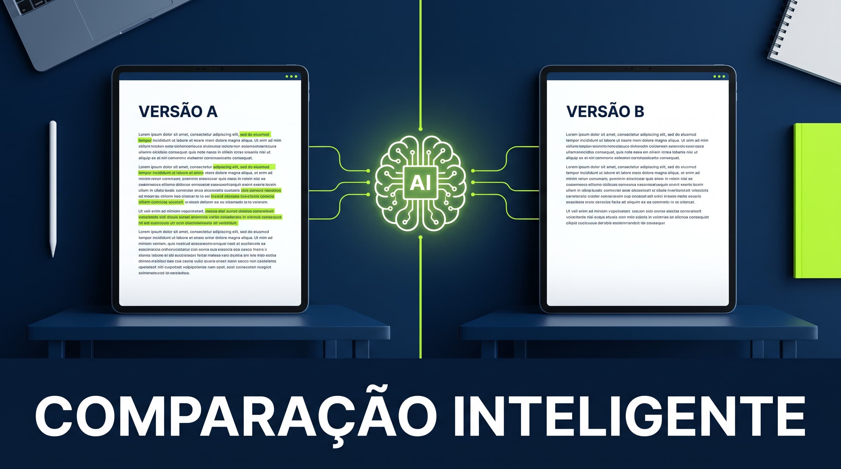 Comparar duas versões de um documento com IA sem perder nada no meio