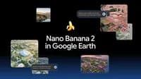 Exemplo do Google Earth com geração de imagens por IA Nano Banana 2