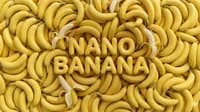 Bananas amarelas formando o texto Nano Banana