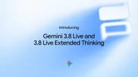 Imagem de apresentação do Gemini 3.8 Live e Extended Thinking com identidade visual do Gemini