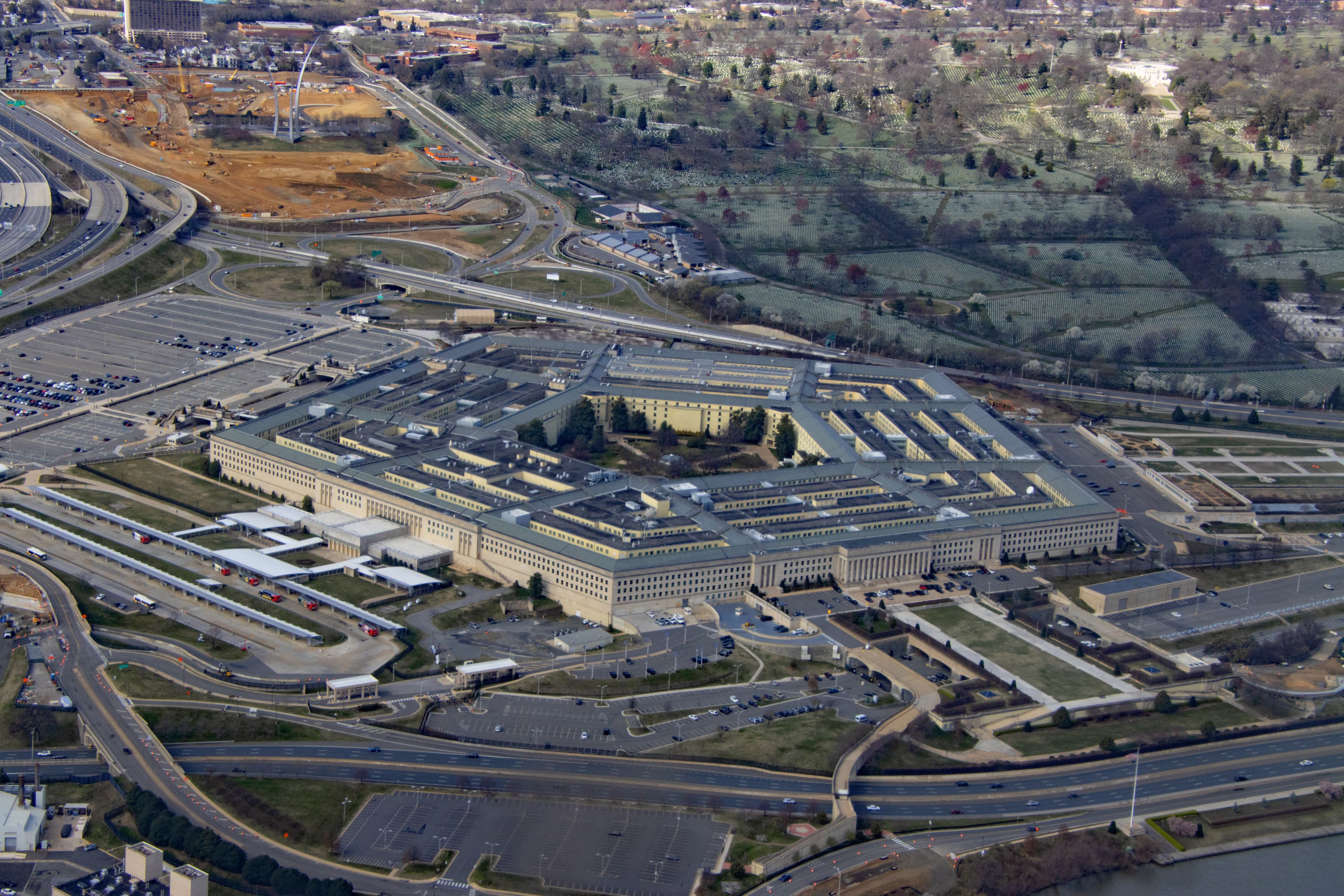 Vista aérea do Pentágono, sede do Departamento de Defesa dos EUA