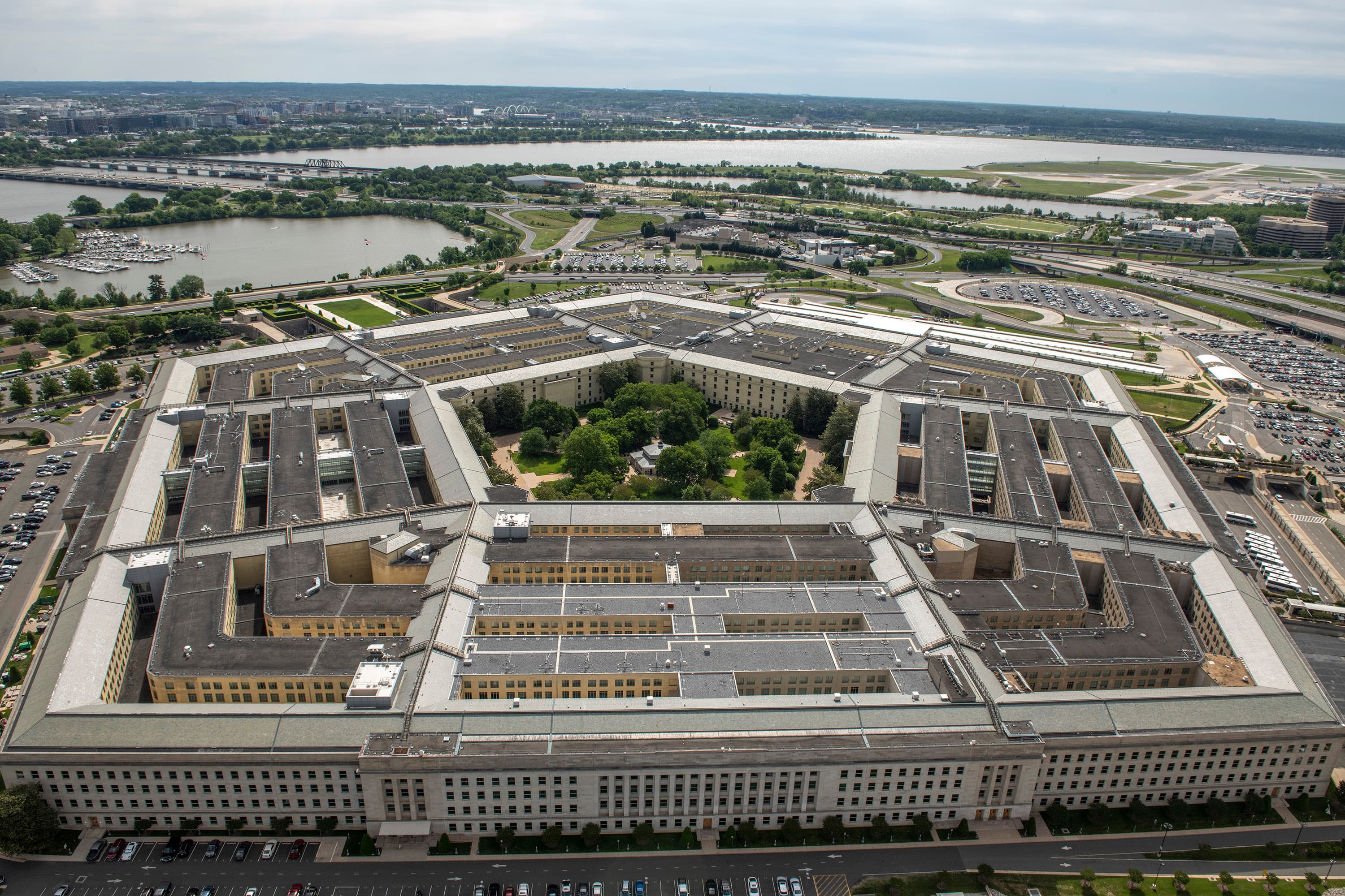 Vista aérea do Pentágono em Washington, D.C.