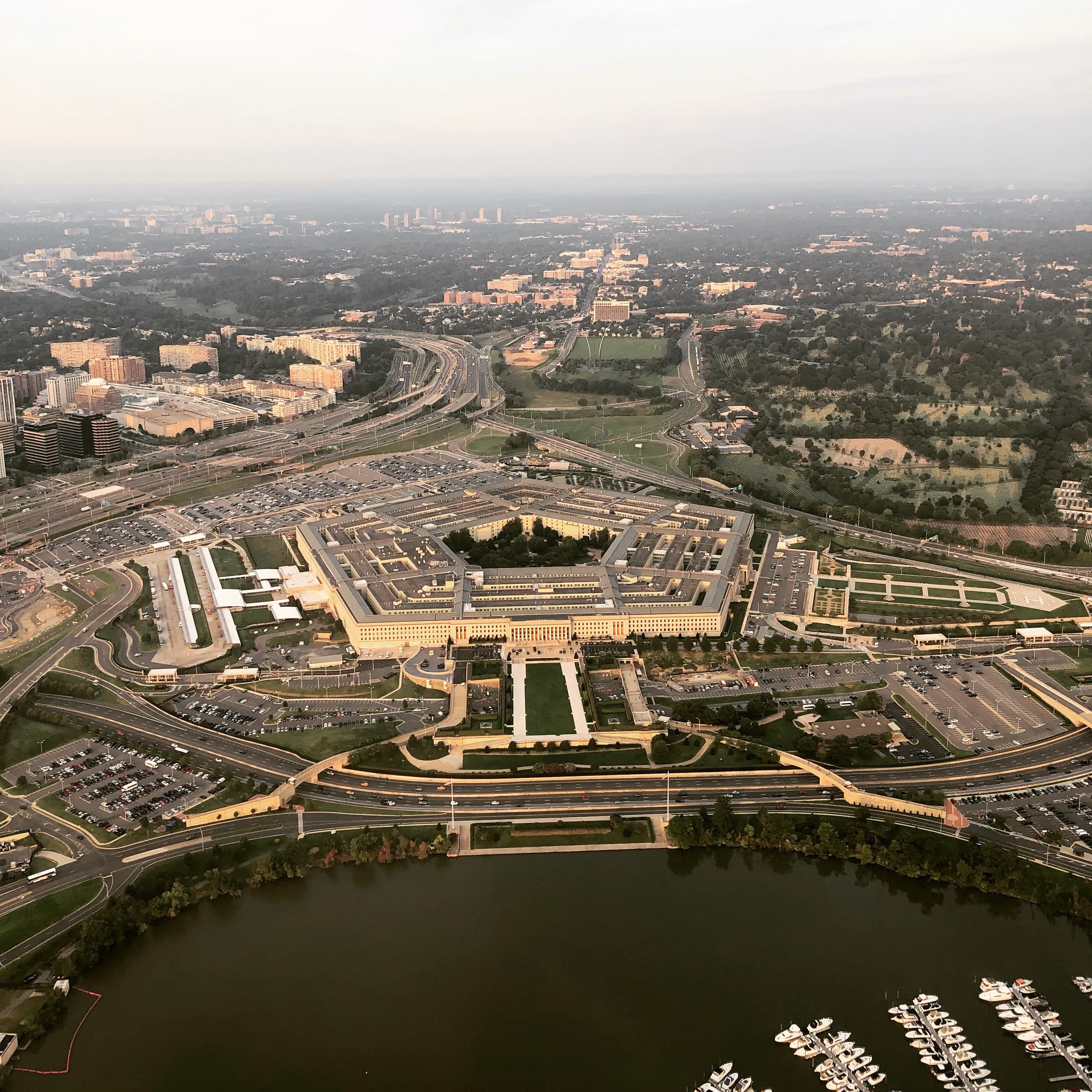 Vista aérea do Pentágono, sede do Departamento de Defesa dos EUA